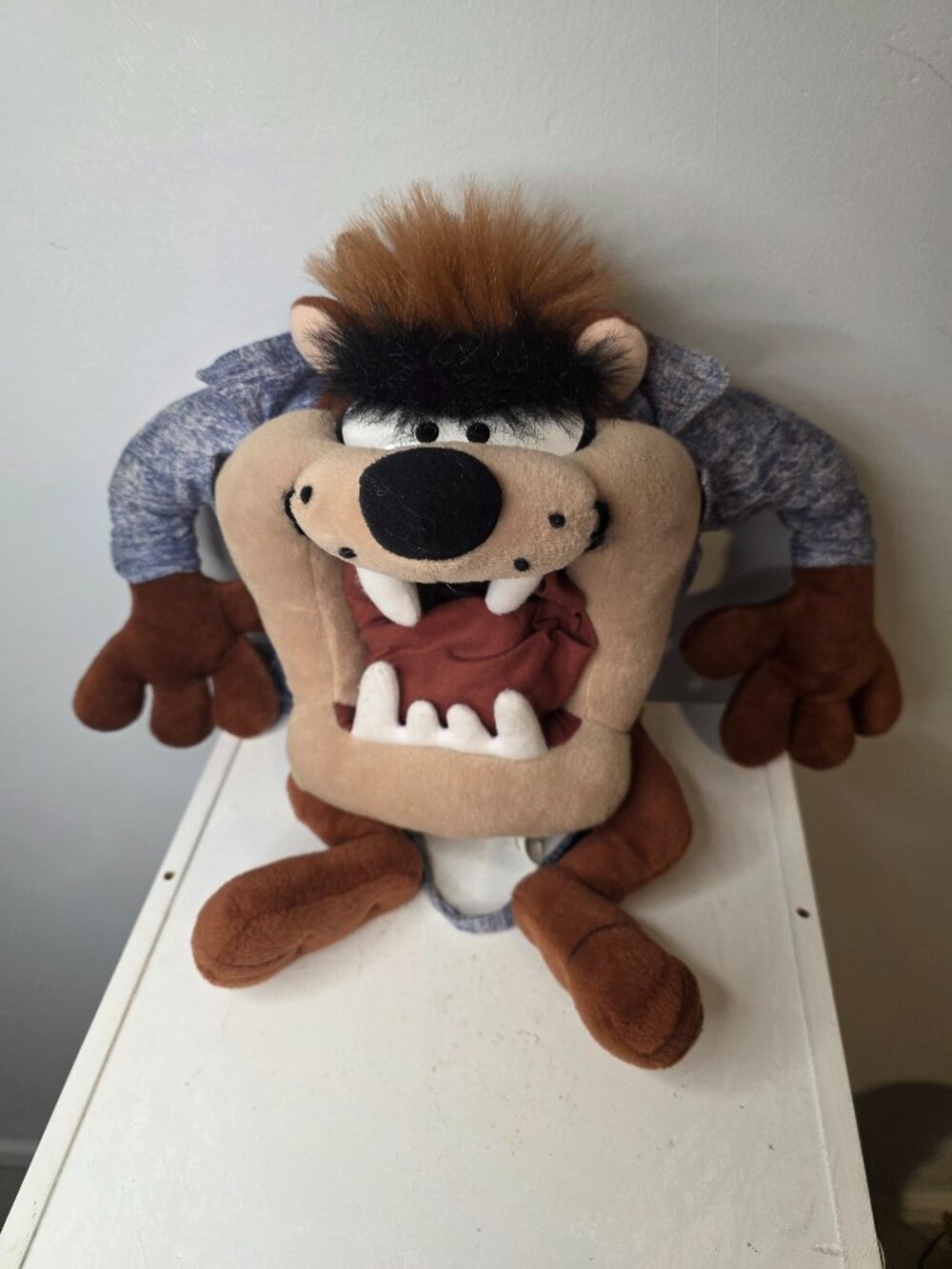 Tyco Looney Tunes Taz Tasmanian Devil Denim Jacket Backpack 1994